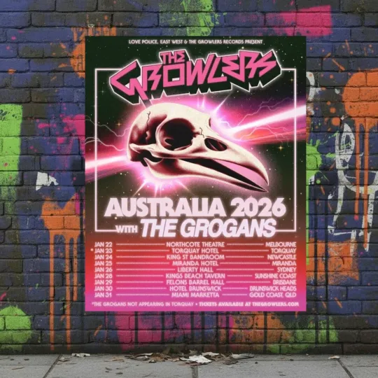 Discover The Growlers 2026 Australia Poster - Grogans Tour Dates Wall Art