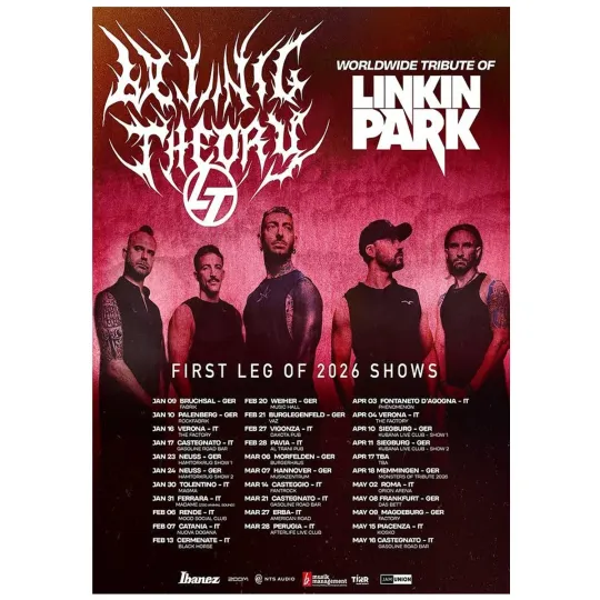 Hybrid Theory Worldwide Tribute Of Linkin Park First Leg 2026 Tour Poster