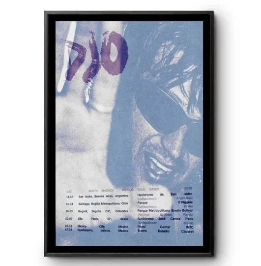 Discover DJO South America Mexico Tour 2026 Poster Print Blue Retro Style