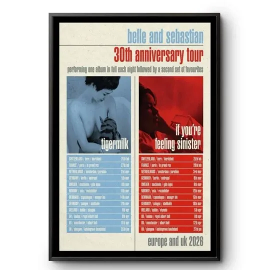 Belle And Sebastian 30th Anniversary Tour 2026 Poster