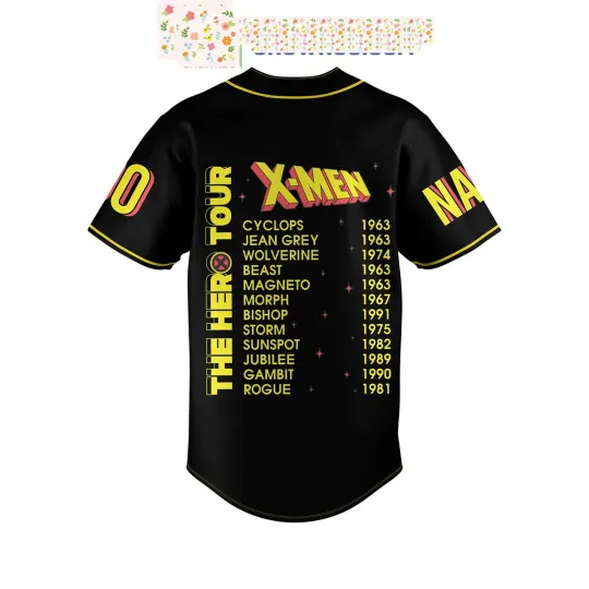 X-Men The Hero Tour Fan Love Personalized Baseball Jersey