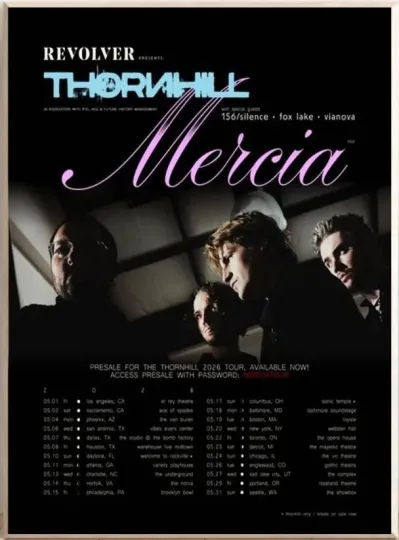 Discover Thornhill 2026 Mercia Tour North America Poster