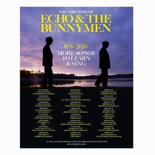 Discover Echo & The Bunnymen North American Tour 2026 Poster