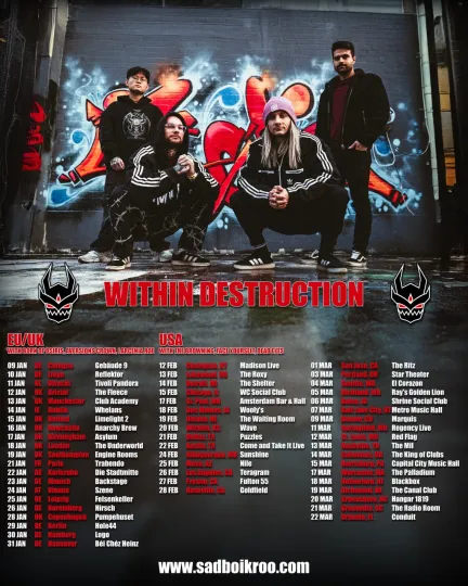 Discover Within Destruction 2026 World Tour Europe UK And USA Poster