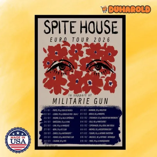 Discover Spite House Euro Tour 2026 Poster Home Decor, Wall Art,  No Frame, Fan Gift