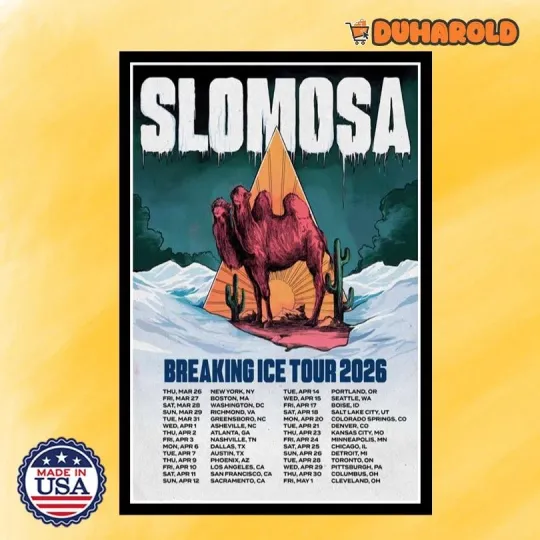 Discover Slomosa Breaking Ice Tour 2026 Poster Home Decor, Wall Art, Fan Gift