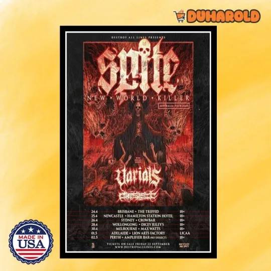 Discover Spite Australia 2026 Tour Poster Home Decor, Wall Art,  No Frame, Fan Gift