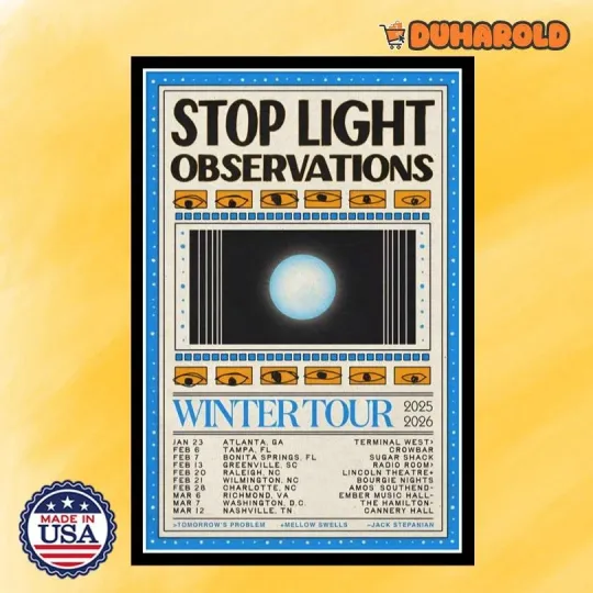 Discover Stop Light Observations Winter Tour 2025-2026 Poster Home Decor, Wall Art