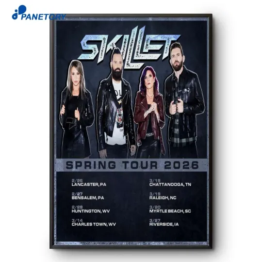 Discover Skillet Spring Tour 2026 Poster Home Decor, Wall Art, No Frame, Fan Gift