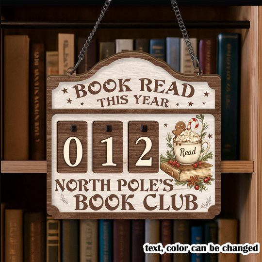 Discover Retro North Pole Book Club Books Read Tracker, Books Read This Year, Bookshelf Counter, Bookish Gift, Gift for Readers, Book Lovers Gifts