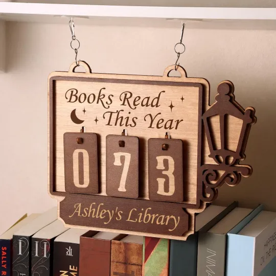 Personalized Books Read Tracker Books Read This Year Bookshelf Counter