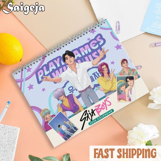 Huntrix Saja Boy Wall Calender 2026, K-pop Demon Hunters Calendar, Saja Girl, Home and Office Decor