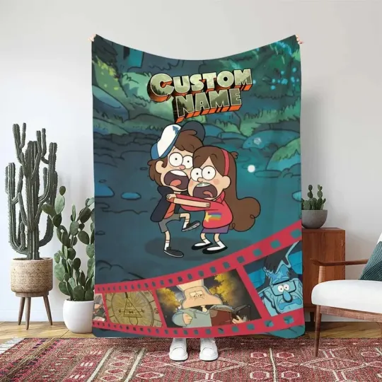 Discover Personalized Disney Gravity Falls Fleece Bed Blanket Gift For Fan, Kids V2