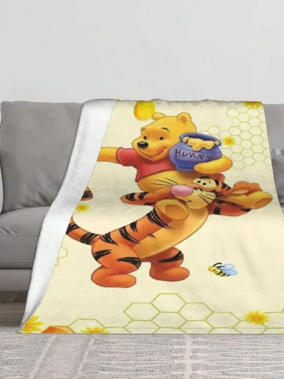 Discover Disney Funny Winnie The Pooh Super Cozy Blanket Fuzzy #25