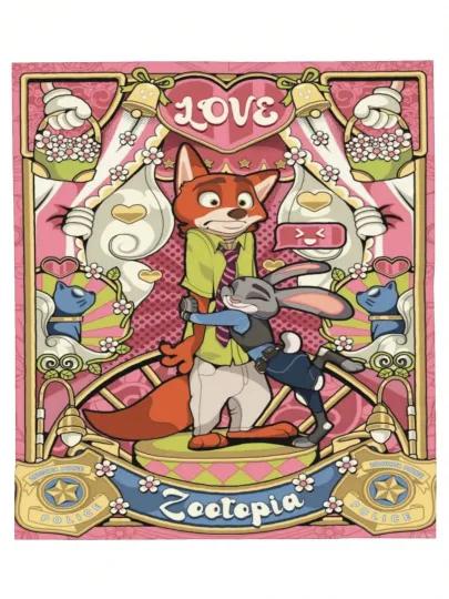 Discover Disney Funny Zootopia Cozy Blanket Fuzzy #24