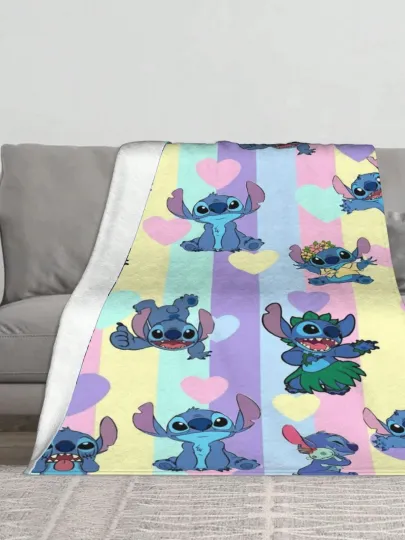 Discover Disney Funny Stitch  Cozy Blanket Fuzzy #24