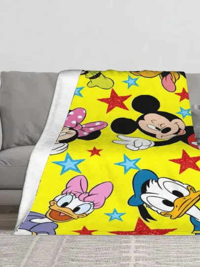Discover Disney Funny  Mickey And His Friends Cozy Blanket Fuzzy #17