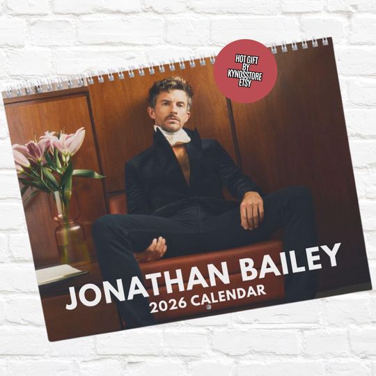 Jonathan Bailey Wall Calendar 2026 | Wicked Bridgerton Fan | Unique Christmas Gift | For Her | For Him