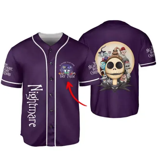 Discover Personalized Nightmare Before Christmas Halloween Baseball Jersey Shirt