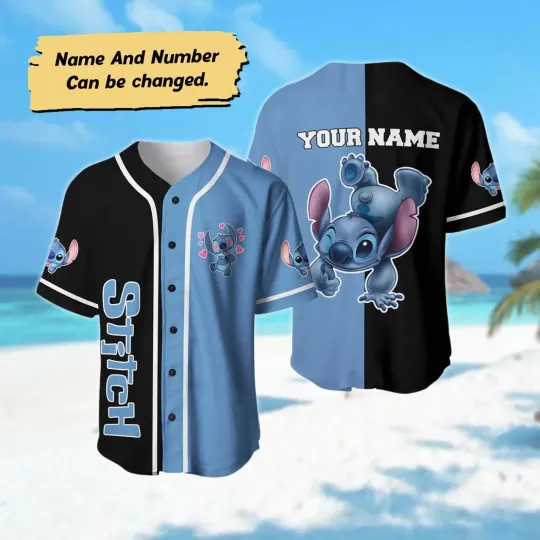 Discover Funny Stitch And Lilo Baseball Jersey Shirt