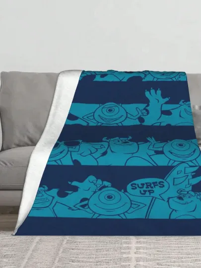 Discover Disney Funny Mike Wazowski Fleece Blanket #4