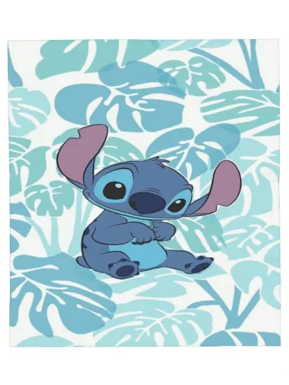 Discover Disney Funny Stitch Fleece Blanket Fuzzy #2