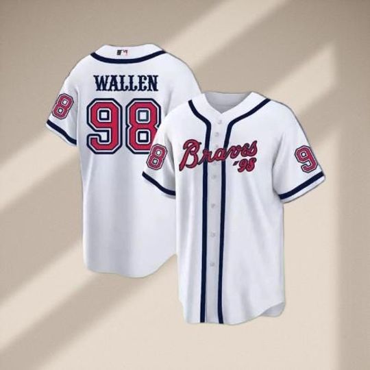 Discover Braves 98 Baseball Jersey Classic Button-Up Shirt Vintage Sport Fan Apparel