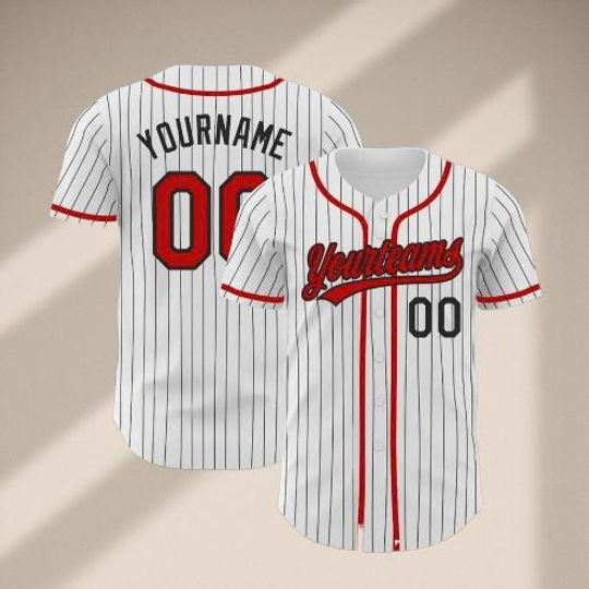 Discover Personalized Pinstripe Baseball Jersey  Custom Team Uniform Shirt, Custom Name & Number Sports Jersey.