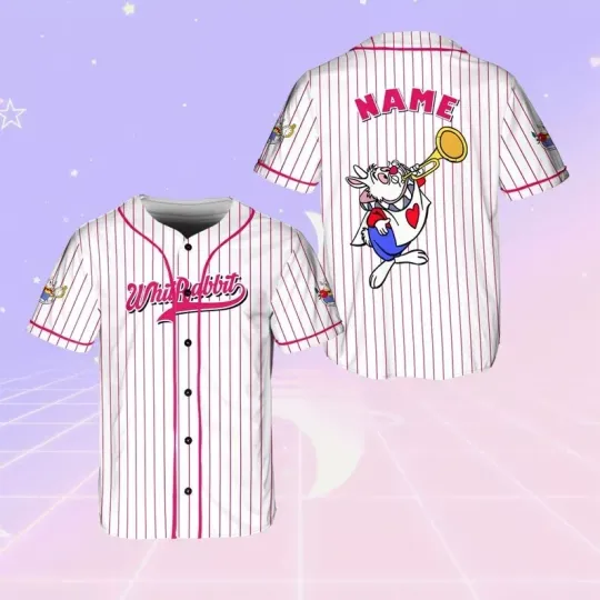 Personalized Alice In Wonderland Character Rabbit Baseball Jersey Shirt