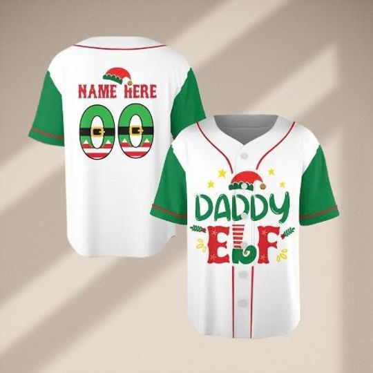 Discover Personalized Daddy Christmas Baseball Jersey - Custom Family & Youth Jersey for Christmas Gift
