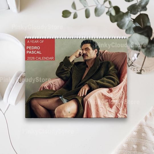 Pedro Pascal 2026 Wall Calendar Planner, Pedro Pascal Fan Gift for Fan Merchandise, Pedro Pascal Celebrity Merchandise, Unique Holiday Gift