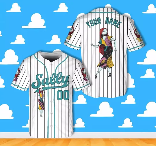 Discover Personalized Sally Nightmare Before Xmas Halloween Baseball Jersey Shirt