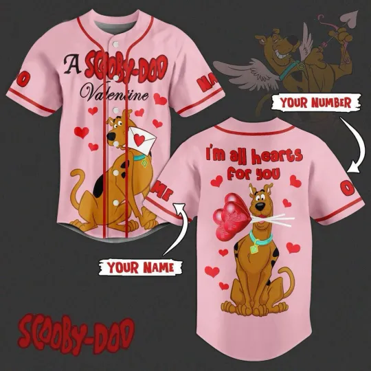Personalized A Scooby Doo Valentine Love Season Baseball Jersey Shirt