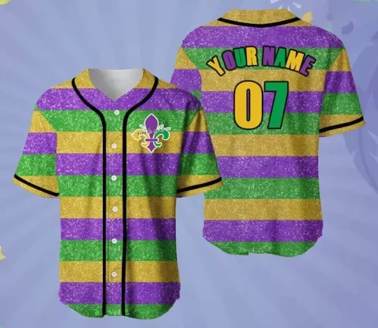 Personalized Beads And Bling It's A Mardi Gras Thing Baseball Jersey Shirt