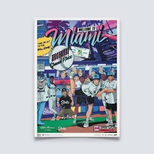 Zhou Guanyu Alfa Romeo Poster - 2023 Miami GP Racing Decor Wall Art Print