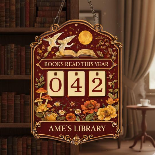 Discover Personalized Wooden Book Tracker Sign, Books Read This Year Counter, Custom Library Reading Tracker Gift for Book Lovers & Readers