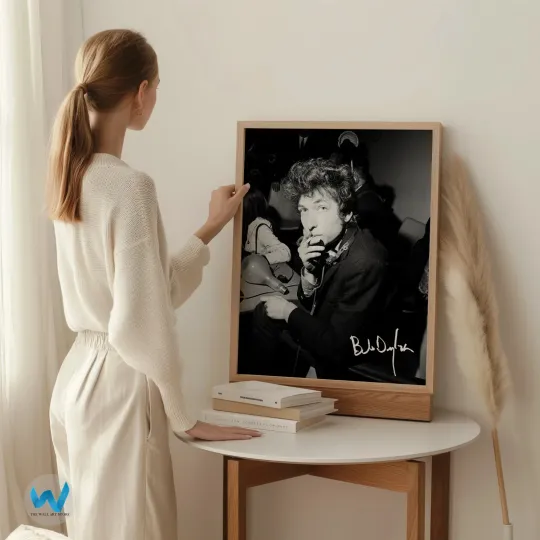 Bob Dylan Poster Classic Black and White Music Legend Wall Art, NoFrame