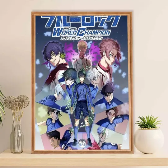Blue Lock Project World Champion Anime Poster Manga Soccer Sports Home Decor