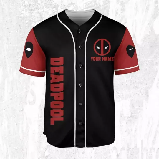 Discover Personalized Deadpool Symbol Superhero Baseball Jersey Shirt