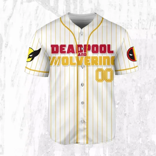 Discover Personalized Wolverine & Deadpool Friendship Superhero Baseball Jersey Shirt