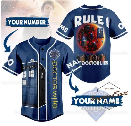 Custom Doctor Who Baseball Jersey Shirt