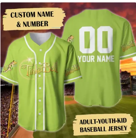 Discover Personalized Little Tiny Green Fairy Baseball Jersey Shirt
