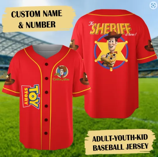 Discover Personalize Cowboy Toy Movie 3D Baseball Jersey Shirt Christmas Day Gift