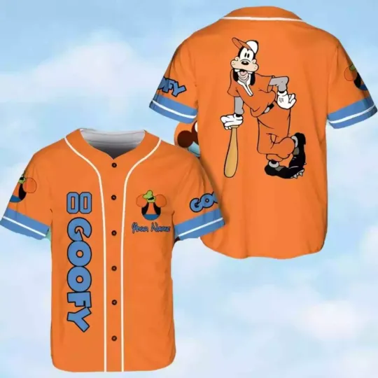Discover Personalized Goofy Dog Playing Baseball Funny Game Day 3D Baseball Jersey Shirt