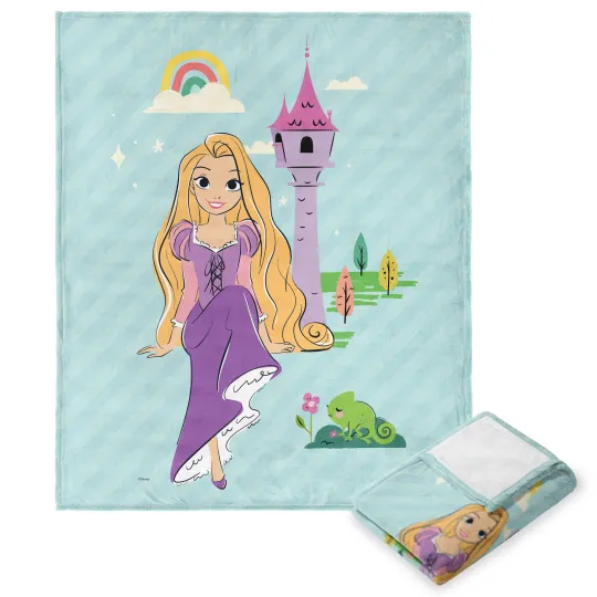 Discover Disney Princesses Heart Of A Princess Tower Stripes Cozy Fleece Blanket