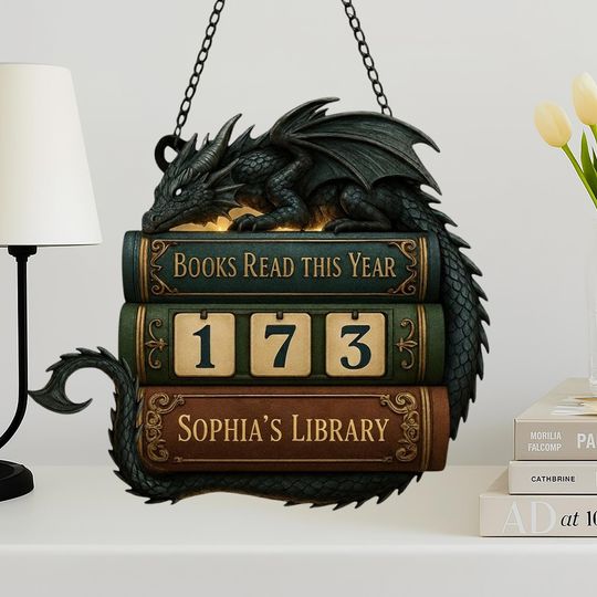 Discover Personalized Dragon Books Read This Year Tracker, Personalized Books Read Tracker, Fantasy Book Counter, Book Lover Gift, Library Decor