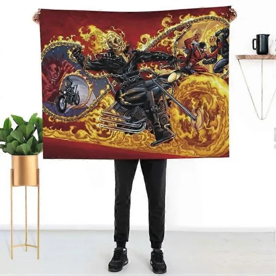 Discover Disney GhostRider Superhero Marvel Home Decor Baby Girl Boy Fleece Blanket