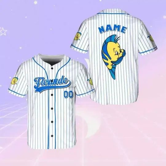 Discover Personalized Never Too Old For Flounder The Little Baseball Jersey Shirt