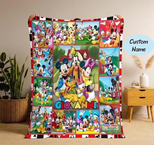 Discover Personalized Mickey Friends Blanket, Mickey Valentine Gif