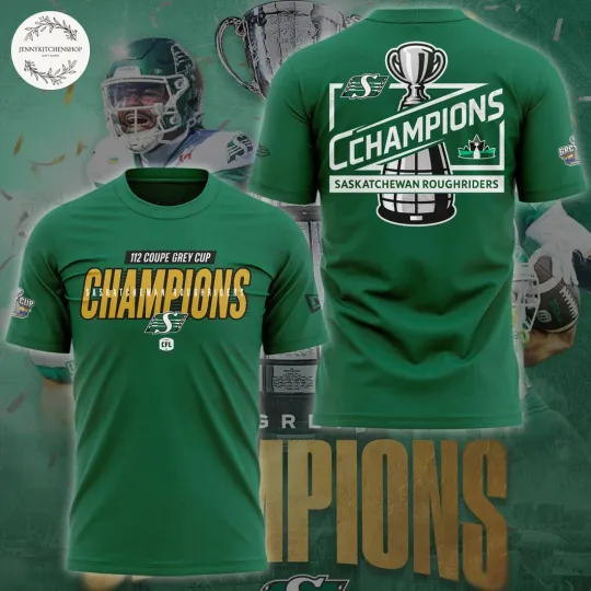 Saskatchewan Roughrider 2025 Grey Cup Champions Limited 3D T-Shirt